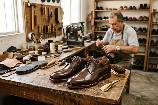 Sapatos sociais reformados prontos para um evento em Lagarto, destacando sua elegância.